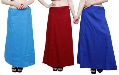 MyTrendzs PT_Sky_Red_Blue_Packof3 Pure Cotton Petticoat(Free)
