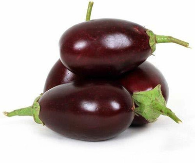 VibeX ™ KGF-1007-Small Chu Chu F1 Hybrid Vegetable Eggplant Seeds Seed(225 per packet)