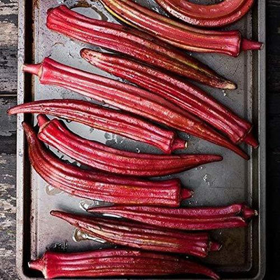 VibeX ™ CBZ-435-Okra seeds red okra Heirloom F1 Hybrid variety Seed(150 per packet)