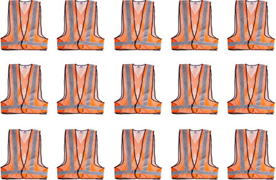 Nibiru 3 Side Opening Safety Jacket(Pack of 15) Safety Jacket(ORANGE)