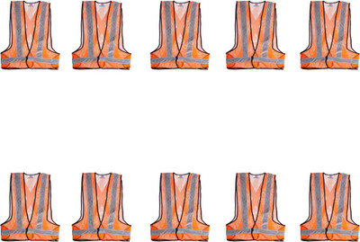 Nibiru 3 Side Opening Safety Jacket(Pack of 10) Safety Jacket(ORANGE)