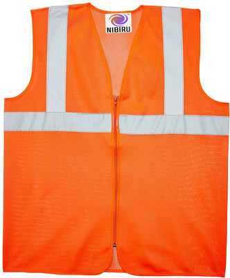 Nibiru Reflective High Visibility Polyester Safety Jacket with,2 inch reflective tape ( PACK OF 1) Safety Jacket(ORANGE)