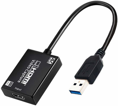 Hybite 4K Video Capture Card, HDMI to USB 3.0 Game Capture Card 1080P60FPS Media Streaming Device(Black)