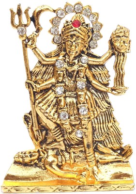 Love Kart Kali Mata Murti For Car Dashboard, Office Desk Decorative Showpiece  -  7 cm(Brass, Gold)