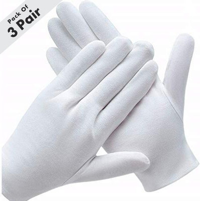 Rai Cotton Hand Gloves Pack of 3 Wicket Keeping Gloves(White)