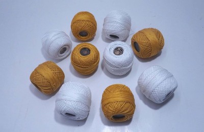 LUCASI WHITE, MUSTARD Thread(45 m Pack of10)