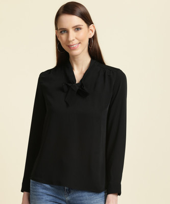 van-heusen-casual-full-sleeve-solid-women-black-top-1