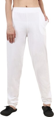 Clothina Solid Women White Track Pants