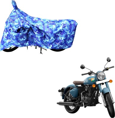 MOTOTRANCE Waterproof Two Wheeler Cover for Royal Enfield(Classic 350 Signals, Blue)