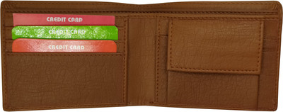 EBEZA Men Casual Tan Artificial Leather Wallet(3 Card Slots)