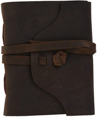 DI-KRAFT Handmade Classic Design Leather A6 Diary Unruled 200 Pages(Brown)