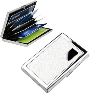 Shadow Fax Stainless Steel All Card Holder 6 Card Holder(Set of 1, Silver)