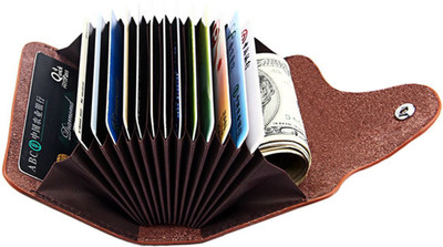 StealODeal Exclusive Brown High Quality Leatherite Case Atm 15 Card Holder(Set of 1, Brown)