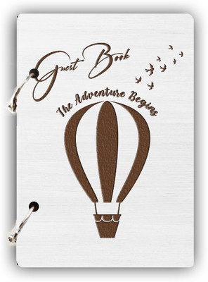 DI-KRAFT Wooden cover Handmade and ring lock pattern Diary A5 Diary Unruled 160 Pages(White)