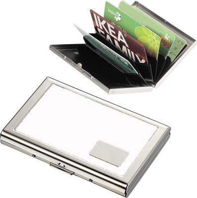 StealODeal |Pack of 2| White Metal Credit/Debit Bracket 6 Card Holder(Set of 2, White)