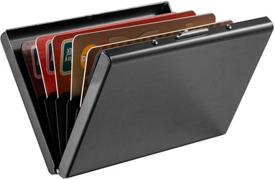 StealODeal Black Waterproof Limited Edition Metal Atm 6 Card Holder(Set of 1, Black)