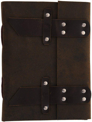 DI-KRAFT Handmade Classic Design Leather A6 Diary Unruled 200 Pages(Brown)