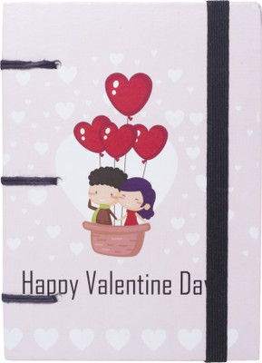 Rjkart Handcrafted Designer HAPPY VALENTINE'S DAY Diary For Gift A5 Diary Unruled 200 Pages(Multicolor)