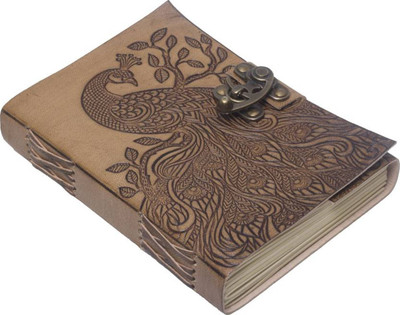 DI-KRAFT Handmade Leather Dairy A5 Diary Unruled 200 Pages(Brown)