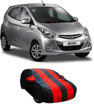 AUTOKIT Car Cover For Hyundai Eon (With Mirror Pockets)(Red, Black)