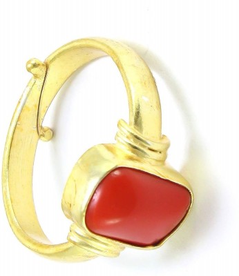 MB Gems Coral Monga 23 Copper, Nickel, Bronze, Brass Coral Gold Plated Ring