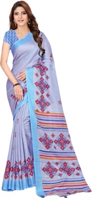 VAAGMI FASHIONS Printed Bollywood Cotton Jute Saree(Purple)