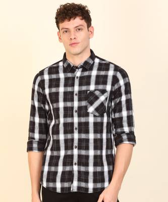 Pepe Jeans Men Checkered Casual Black Shirt