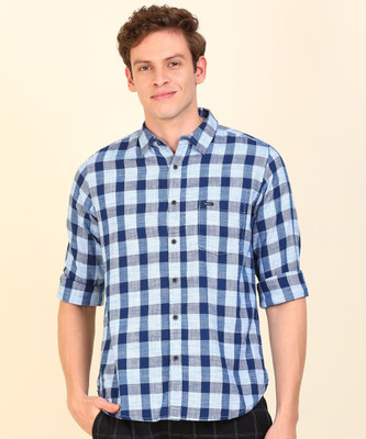 Pepe Jeans Men Checkered Casual Blue Shirt