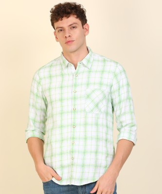 pepe-jeans-men-checkered-casual-green-shirt-3