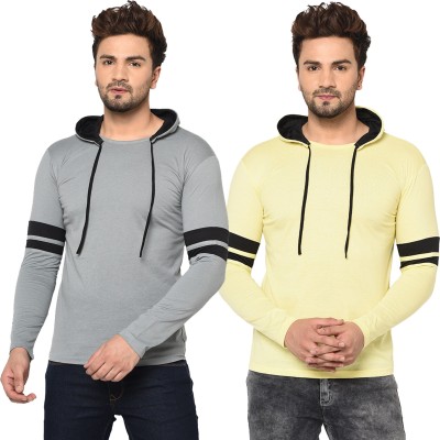 Unite Wear Solid Men Hooded Neck Multicolor T-Shirt