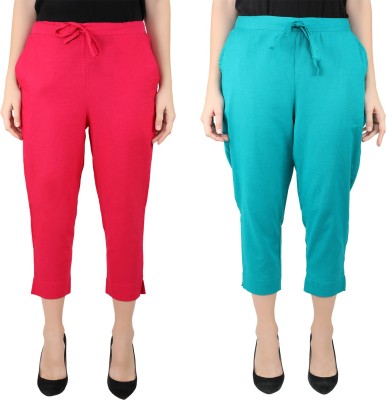 Jaipur Global Regular Fit Women Pink, Blue Trousers