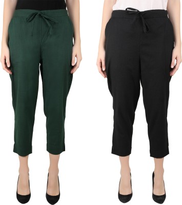 FLYJAG Regular Fit Women Green, Black Trousers