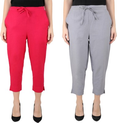 SVK Etail Regular Fit Women Pink, Grey Trousers