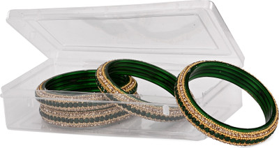 AFAST Glass Beads, Crystal Enamel Bangle Set(Pack of 4)