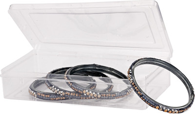 AFAST Glass Beads, Crystal Enamel Bangle Set(Pack of 4)