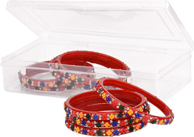 AFAST Glass Beads, Crystal Enamel Bangle Set(Pack of 8)