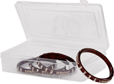 1st Time Glass Beads, Crystal Enamel Bangle Set(Pack of 4)