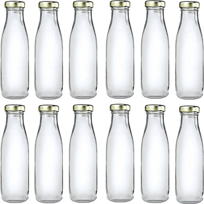 AFAST 500 ml Glass Bottle(Pack of 12, Clear, White)