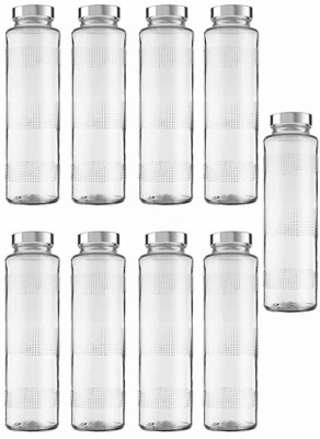 AFAST Water/ Milk Bottle With Lid, Set Of 9, 750 ml -RT68 750 ml Bottle(Pack of 9, Clear, White, Glass)