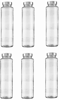 AFAST 750 ml Glass Bottle(Pack of 6, Clear, Silver)