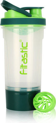 Fitastic 500 ml PET Shaker(Pack of 1, Green)