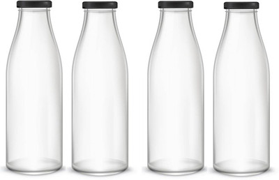 AFAST 500 ml Glass Bottle(Pack of 4, Clear)