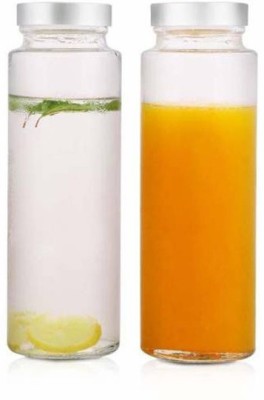 AFAST Water/ Milk Bottle With Lid, Set Of 2, 500 ml -RT49 500 ml Bottle(Pack of 2, Clear, Glass)