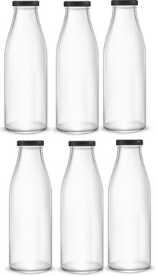 AFAST 300 ml Glass Bottle(Pack of 6, Clear, White)