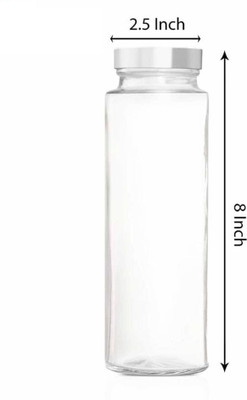 1st Time 500 ml Glass Bottle(Pack of 1, Clear, Silver)