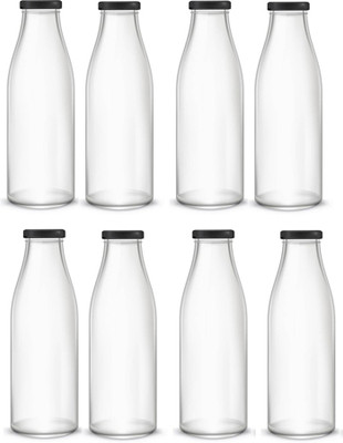 AFAST 1000 ml Glass Bottle(Pack of 8, Clear, White)