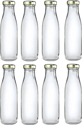 AFAST 1000 ml Glass Bottle(Pack of 8, Clear, White)