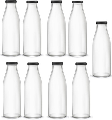 AFAST 1000 ml Glass Bottle(Pack of 9, Clear, White)