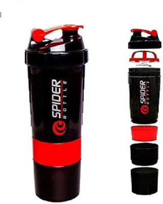 Unicus 600 ml Plastic Shaker(Pack of 1, Red, Black)