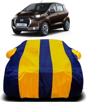 PVSTAR Car Cover For Datsun Go (With Mirror Pockets)(Yellow, Blue)